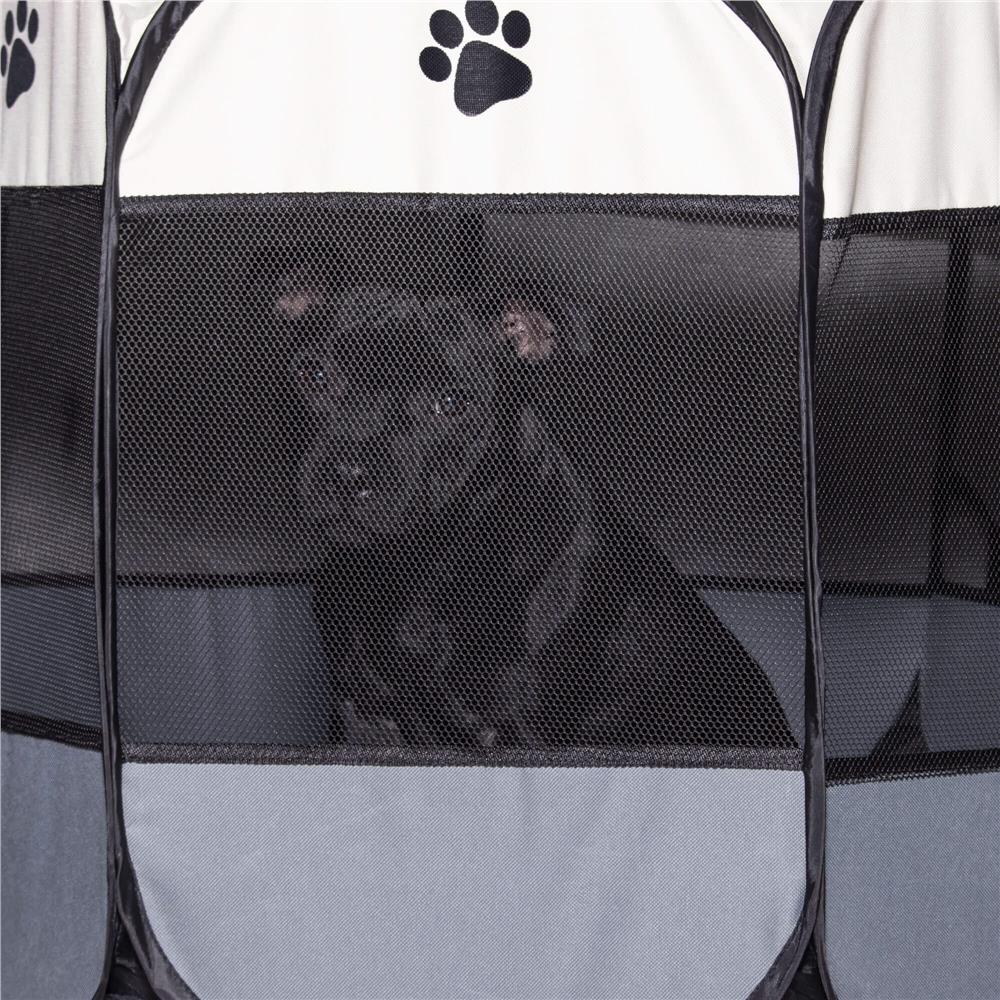 Tarc pliabil pentru animale de companie, diametru 114cm, gri crem