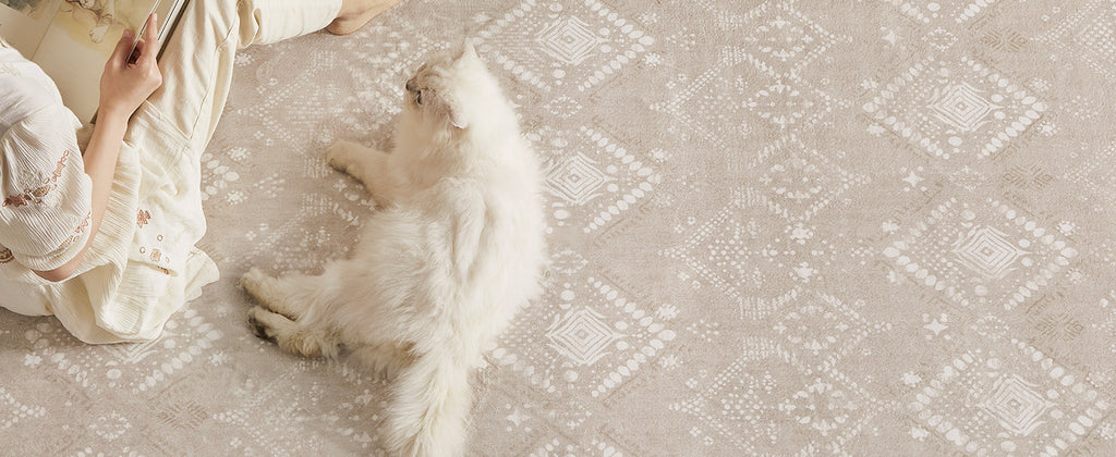 SONGMICS Covor decorativ antiderapant, stil boho, lavabil la masina, 80×150 cm, bej cappuccino