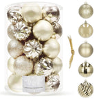 Set globuri de Craciun, 20 bucati, 5 modele, 6cm, auriu