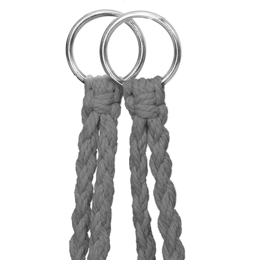 Scaun rotund  tip leagan suspendat cu perna Confort Plus casa sau gradina, gri inchis