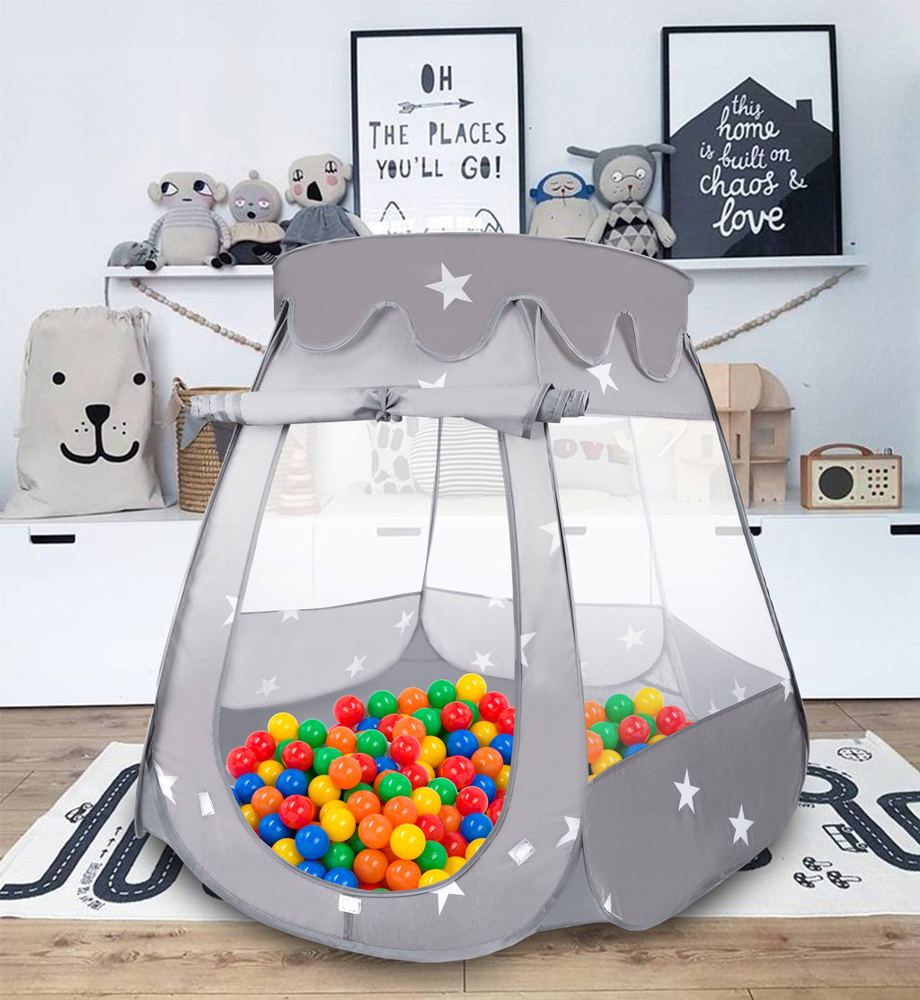 Tarc loc de joaca pentru copii sau bebe, material textil, gri, 120x120x86cm