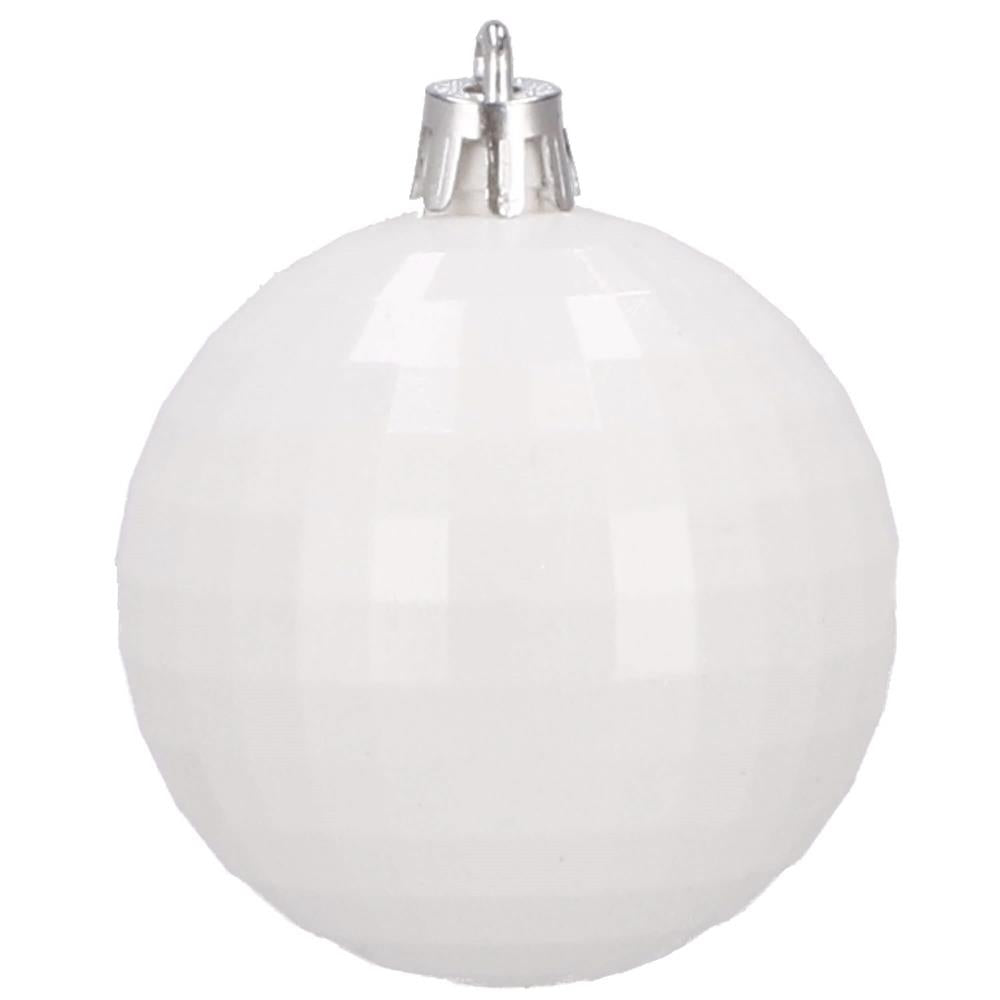 Set globuri de Craciun, 20 bucati, 5 modele, 6cm, alb
