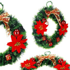 Coronita pentru Craciun, 35 cm, din brad artificial, cu decoratiuni, verde