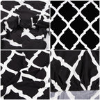 Set 4 huse universale pentru scaun, marime universala, poliester si spandex, 45 x 60 cm, negru alb