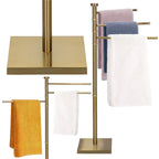 Suport cuier pentru prosoape cu 3 brate, inaltime 86cm, auriu lucios