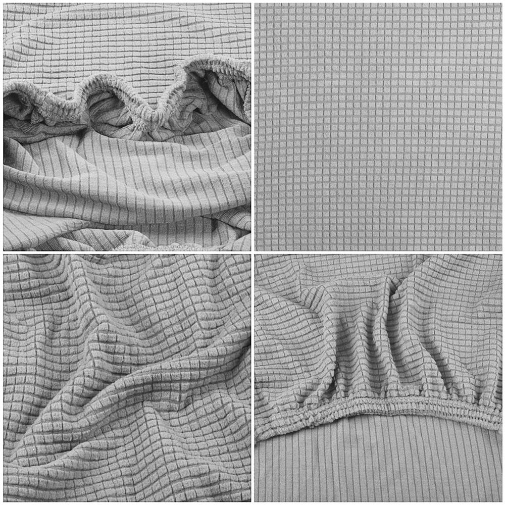 Set 4 huse universale pentru scaun, marime universala, poliester si spandex, 45 x 60 cm, gri cu carouri