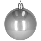 Set globuri de Craciun, 30 bucati, 3 modele, 4/5/6cm, gri argintiu