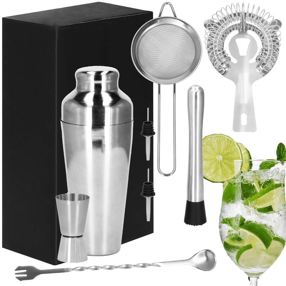 Set Cocktail Shaker Kit pentru barmani 550ml, KI23, 8 piese