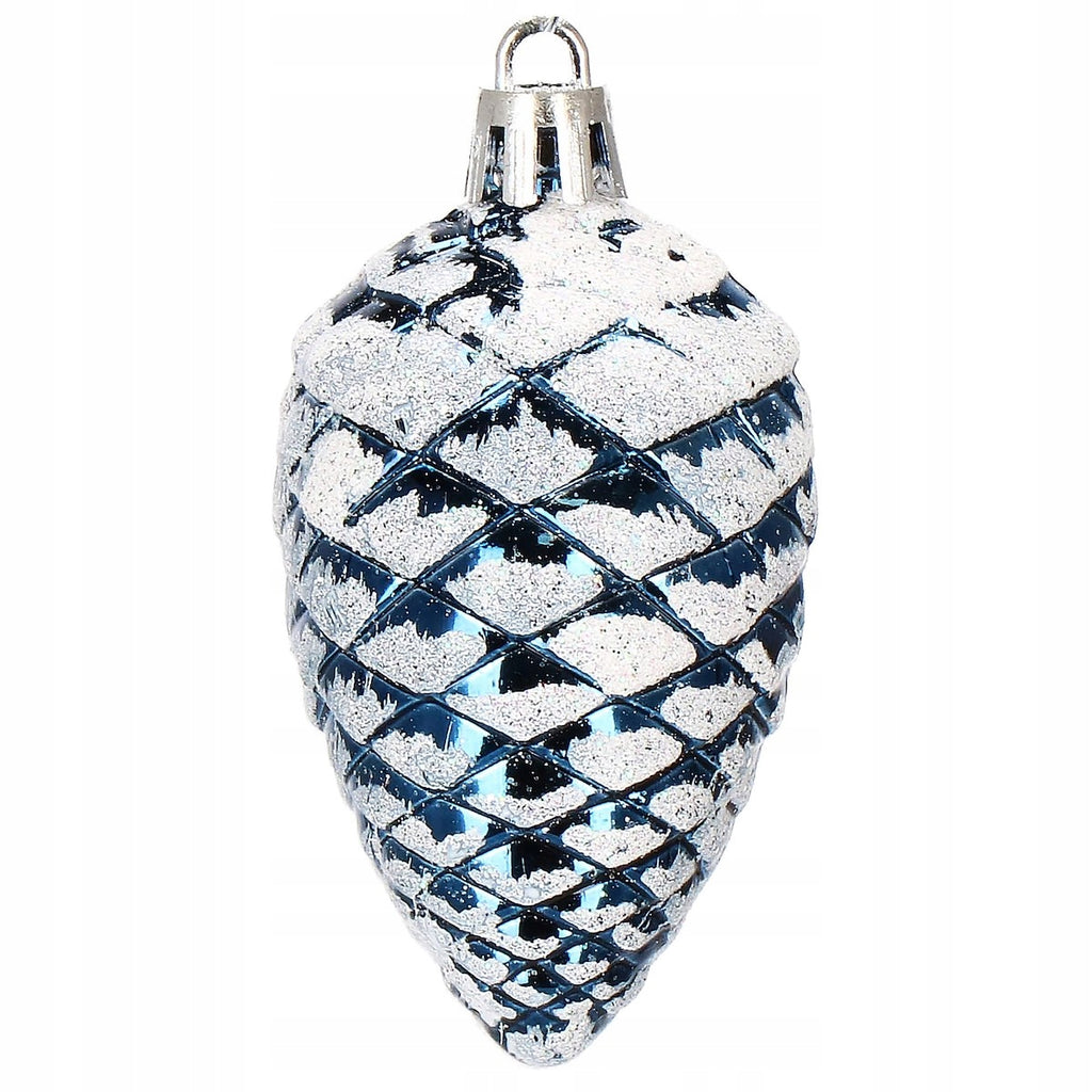 Set globuri si decoratiuni de Craciun, 77 piese, diverse dimensiuni, albastru inchis