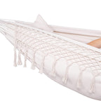 Hamac doua persoane cu franjuri si 2 perne, 200kg, 200×150 cm, bej