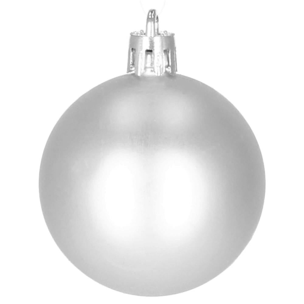 Set globuri de Craciun, 30 bucati, 3 modele, 4/5/6cm, argintiu