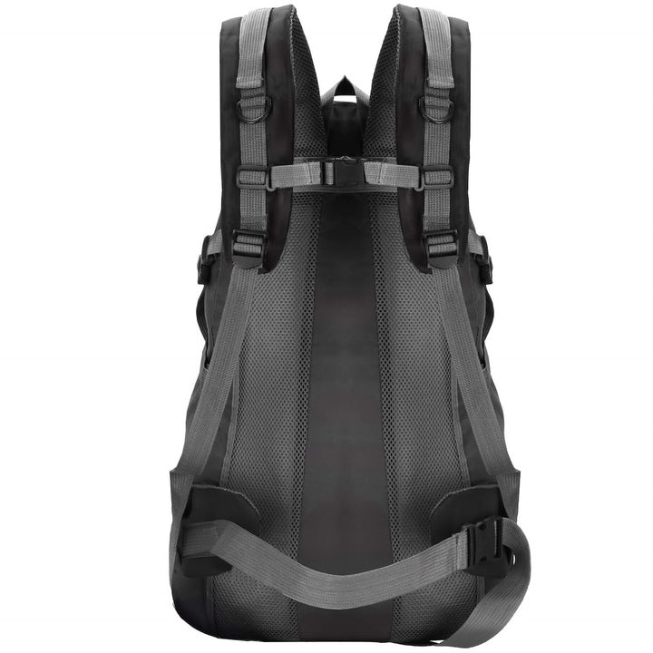 Rucsac tactic militar pentru drumetie, cu husa de ploaie, 60 litri, 25 kg, 60x43x22 cm, gri negru