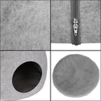 Patut pisici si caini, moale si pufos, antiderapant, perna detasabila, 38x36x36 cm, gri