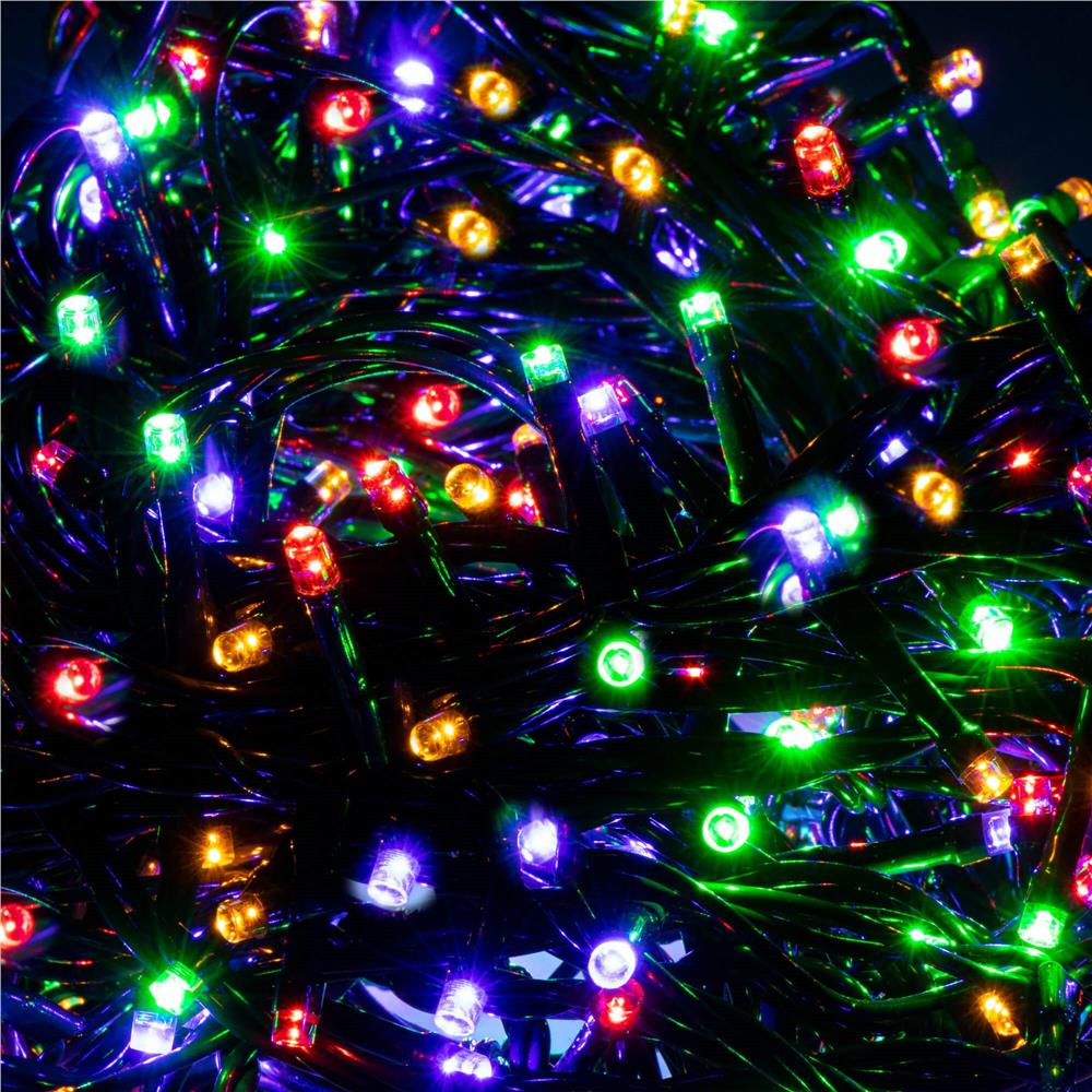 Instalatie lumini pentru bradul de Craciun, 61,5 metri, 1000 LED-uri, multicolor