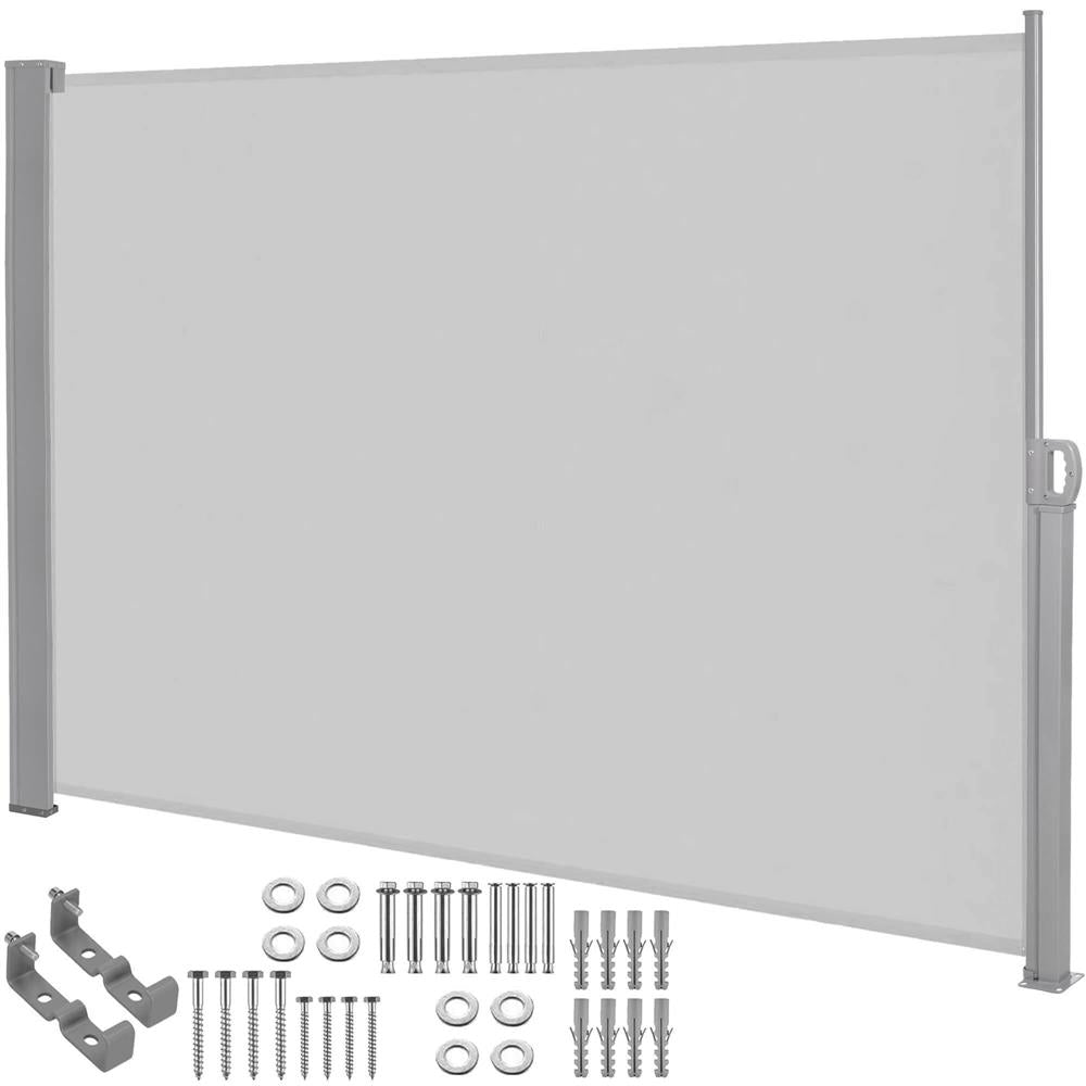 Paravan lateral pentru intimitate, extensibil, sistem fixare inclus, 160x300cm, gri deschis