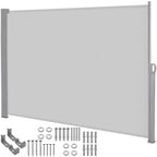 Paravan lateral pentru intimitate, extensibil, sistem fixare inclus, 160x300cm, gri deschis