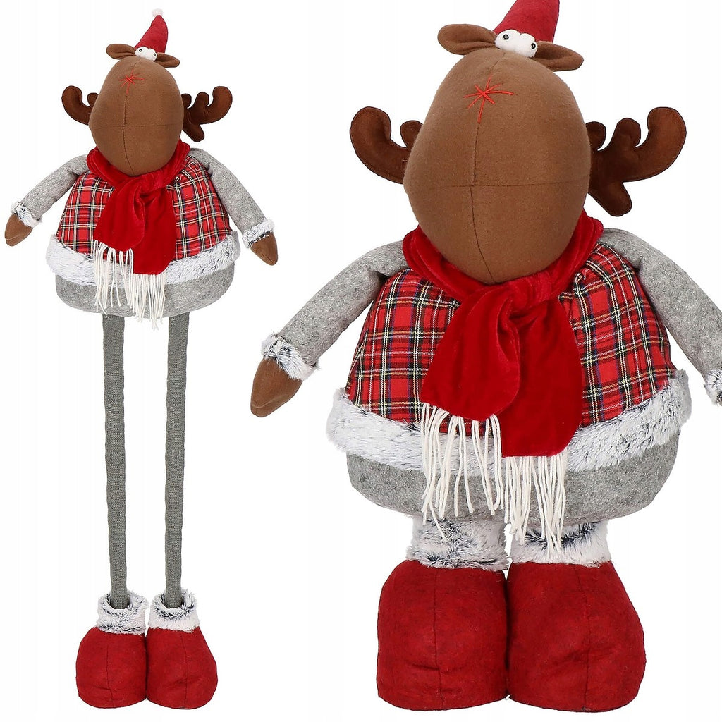 (DL) Figurina Craciun, Ren, picioare telescopice, inaltime extensibila 55-95cm
