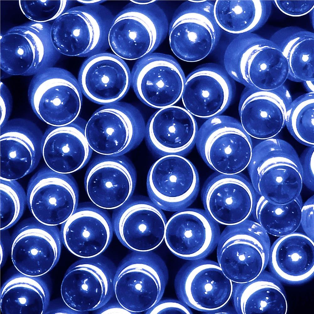 Instalatie lumini de exterior pentru gradina, 10 metri, 100 LED-uri, cu baterii, albastru