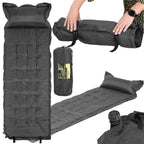 Saltea plabila cu perna din spuma poliuretanica, cu autoumflare, 193x68x3.5cm, gri