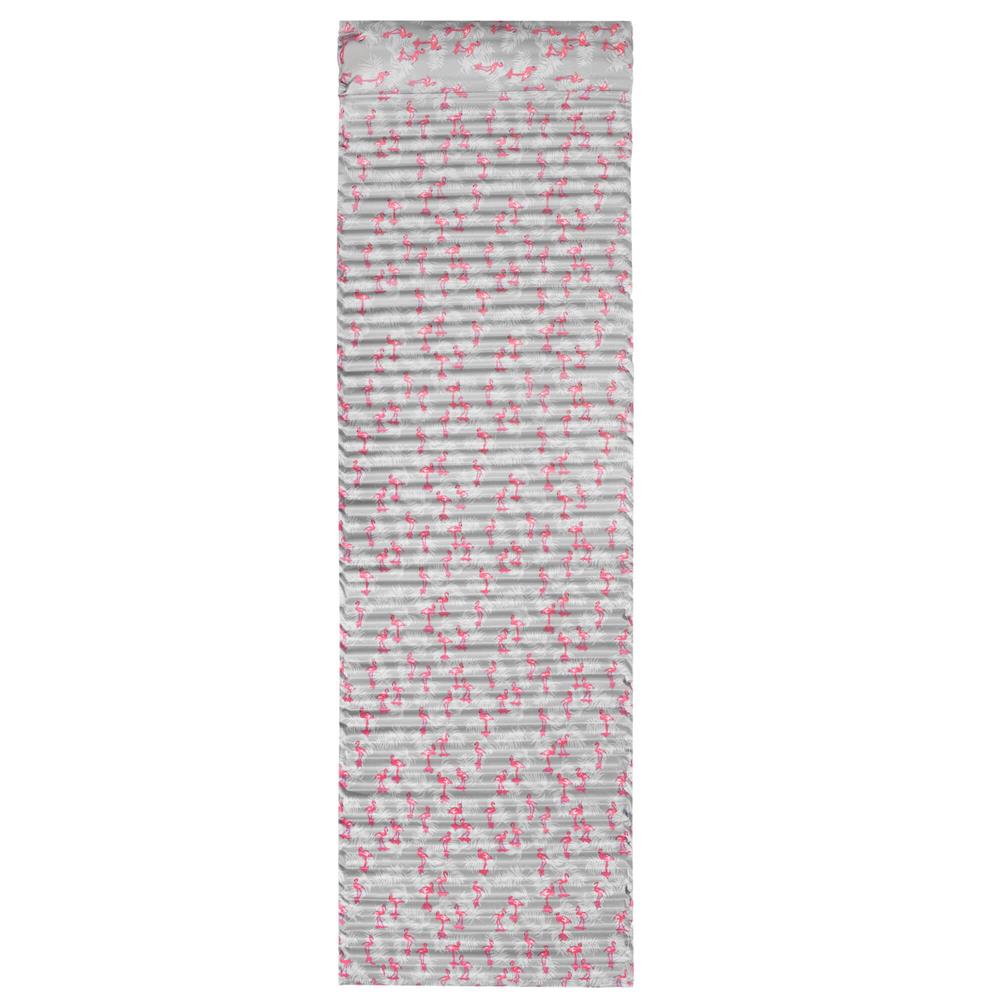 Saltea pentru plaja pliabila, din spuma, ultra-usoara, cu perna si maner de transport, 60x180cm, gri flamingo roz