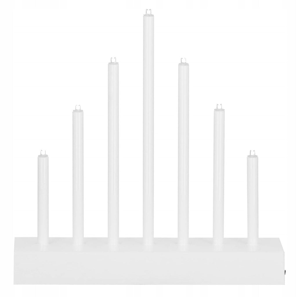 Lumanari decorative de Craciun, 7 becuri tip LED, culoare argintiu