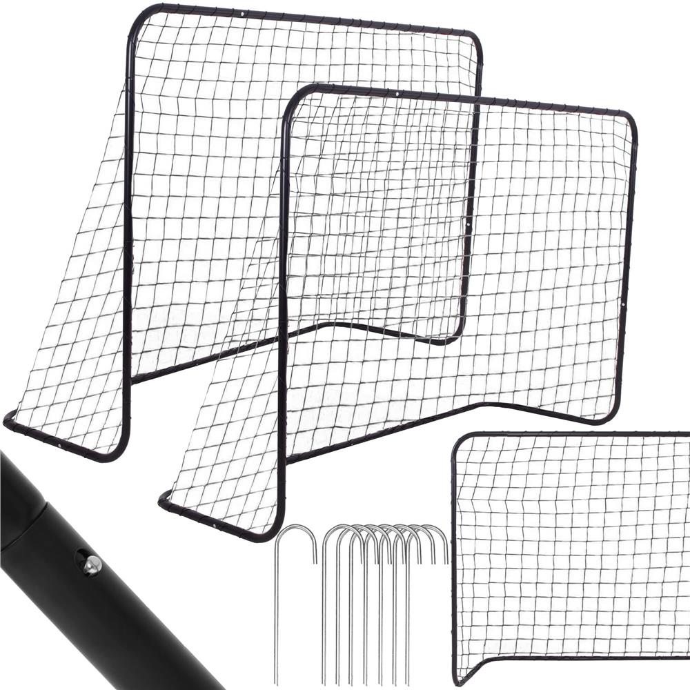 Set 2 porti de fotbal metalice, 122x183cm, profil 25mm, cu elemente de fixare