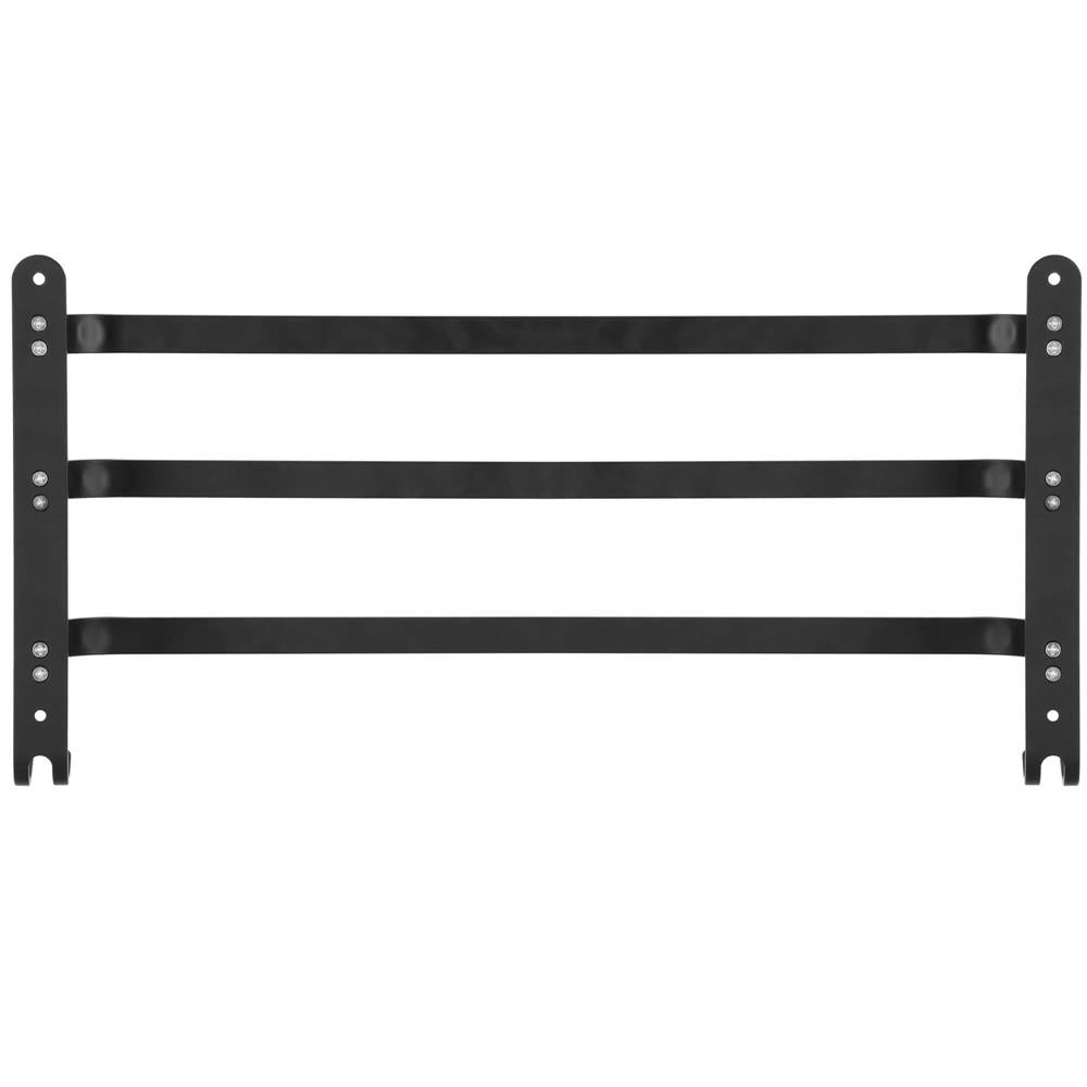 Suport prosoape pentru baie cu 2 sisteme de instalare, 3 brate, din aluminiu, 49x25cm, negru