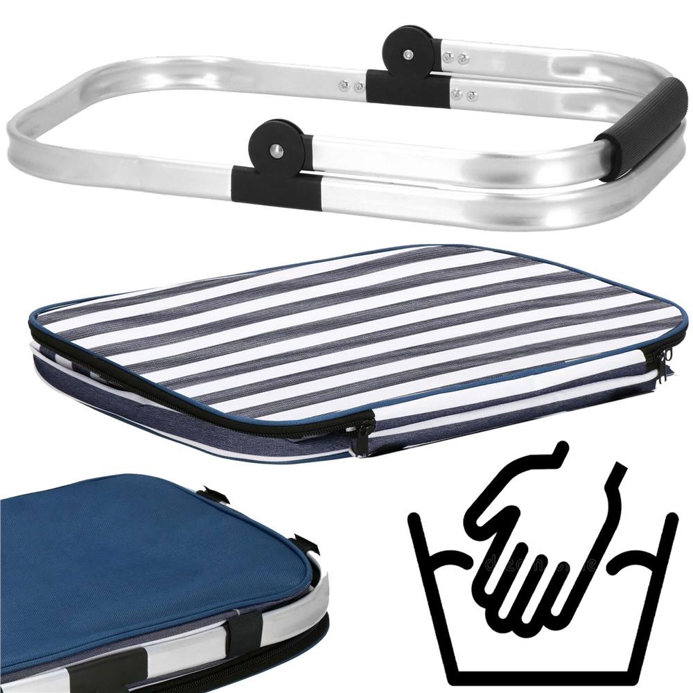 Geanta pentru picnic sau plaja, termoizolanta, 28 litri, alb albastru