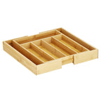 Organizator tacamuri si ustensile bucatarie, bambus, extensibil 28-45x33x5cm
