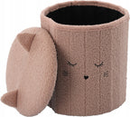 Taburet pentru copii, pliabil cu spatiu depozitare, 80kg, 28x34 cm, roz