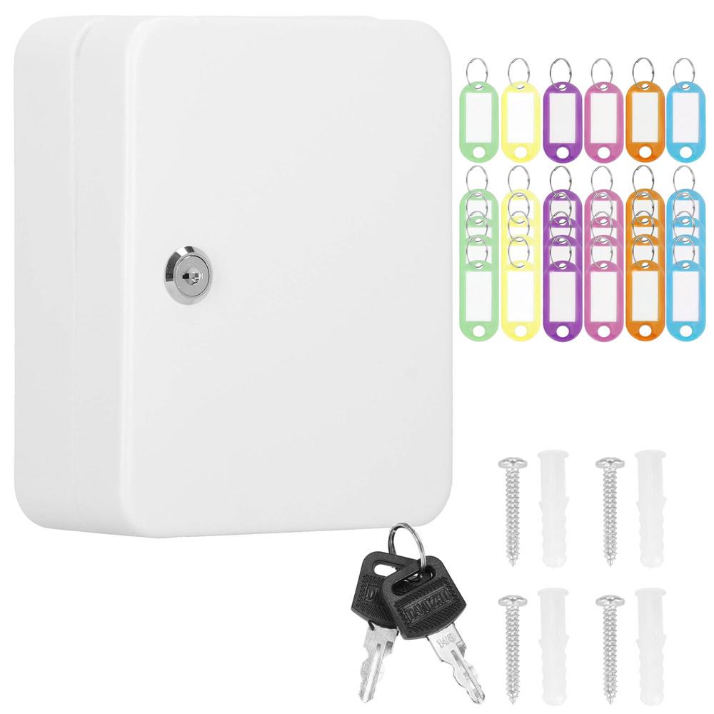 Cutie metalica din otel pentru 48 chei, echipata, 25x20x7.5cm, alba