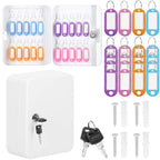 Cutie metalica din otel pentru 20 chei, echipata, 20x16x7.5cm, alba