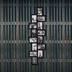 Rama foto de perete, colaj de 14 fotografii, 36x118cm, negru