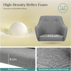 SONGMICS Scaun de birou ergonomic, inaltime reglabila, 65x69x(83-93) cm, gri