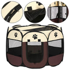 Tarc pliabil pentru animale de companie, diametru 81cm, bej maro