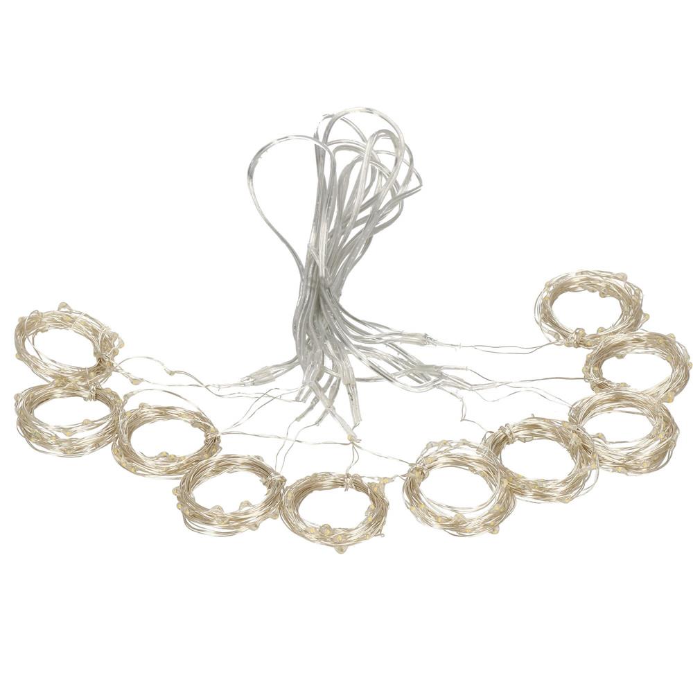 Perdea luminoasa 300 LED-uri, 3m, pentru interior/exterior, telecomanda, iluminare galbena