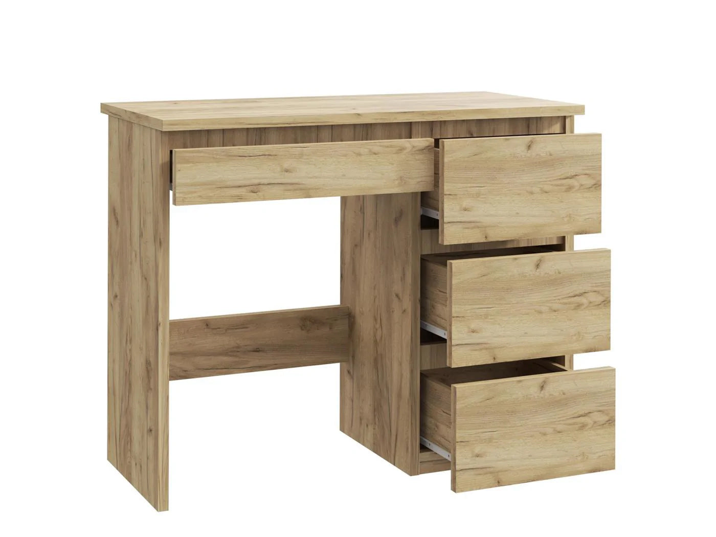 Birou calculator Beta 3 cu 4 sertare, 94x43x75 cm, finisaj craft