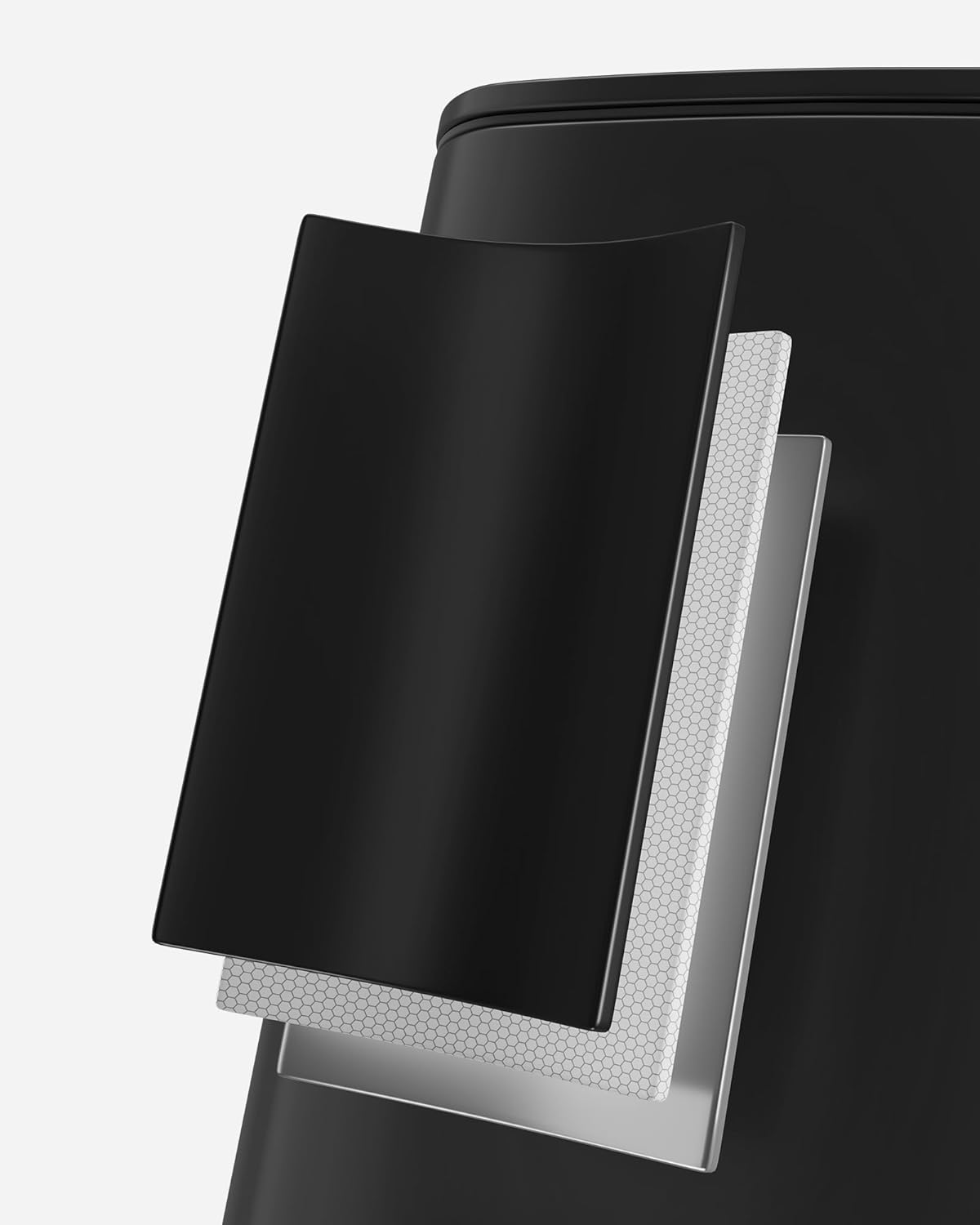 SONGMICS Cos gunoi 34x29x54 cm, 30L, cu pedala, capac silentios si galeata interioara detasabila, negru