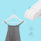 SONGMICS Umerase copii 35x20 cm, set 20 buc, lemn masiv cu bara pentru pantaloni si carlig rotativ, alb