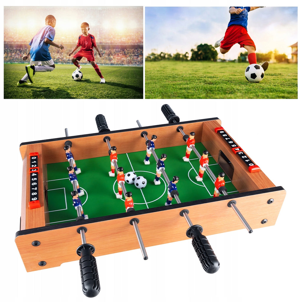 Joc fotbal de masa din lemn, cu contor goluri, 51x31x11 cm