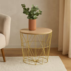 Masuta cafea rotunda Atmosphera Kumi, 40x41 cm, auriu