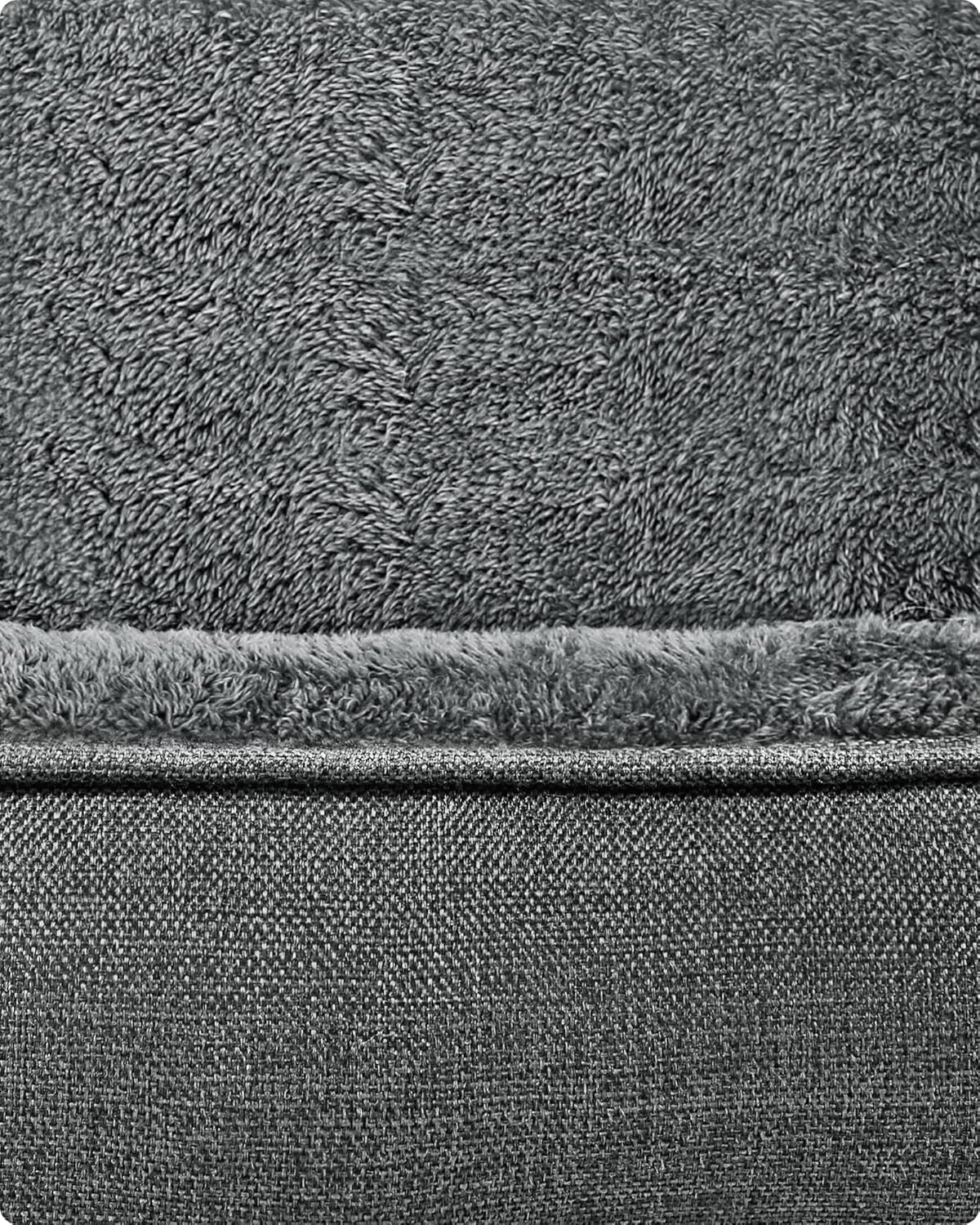 FEANDREA Pat pentru caini, cu margini groase ridicate, antiderapant, husa detasabila, marime M, 70x55x21 cm, gri