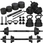 Set de greutati multifunctionale transformabil in gantere, kettlebell, haltera, total 29 kg