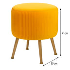 Taburet Atmosphera Solaro rotund cu baza aurie, 35x41 cm, galben mustar