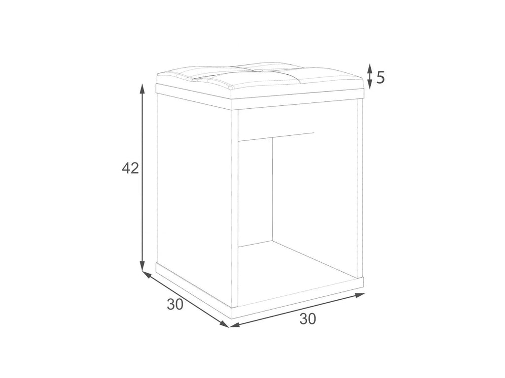 Taburet pentru toaleta cu sezut confortabil, 30x30x42 cm, alb