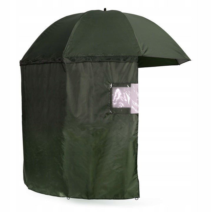 Umbrela pescuit 200x220 cm, inchidere completa cu perete detasabil, reglabil, otel si Oxford impermeabil, verde