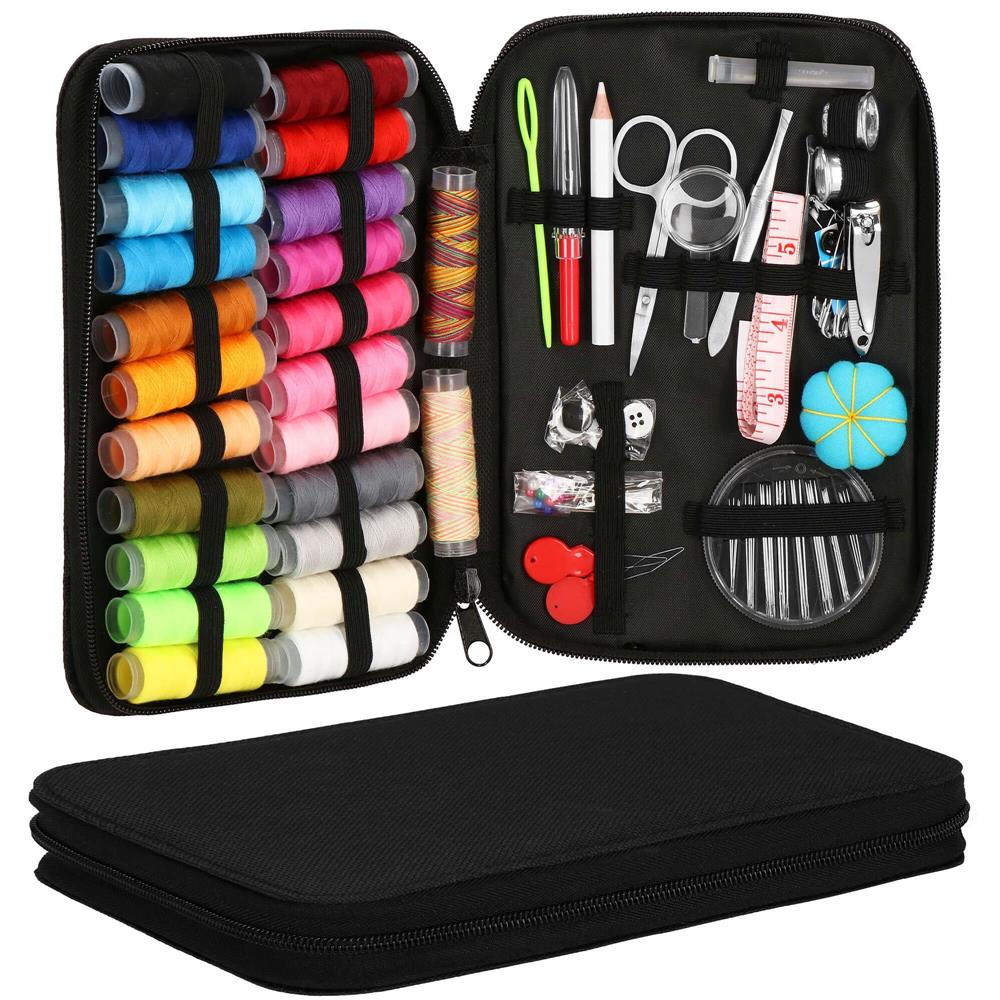 Set articole de cusut cu geanta de depozitare, 100 piese