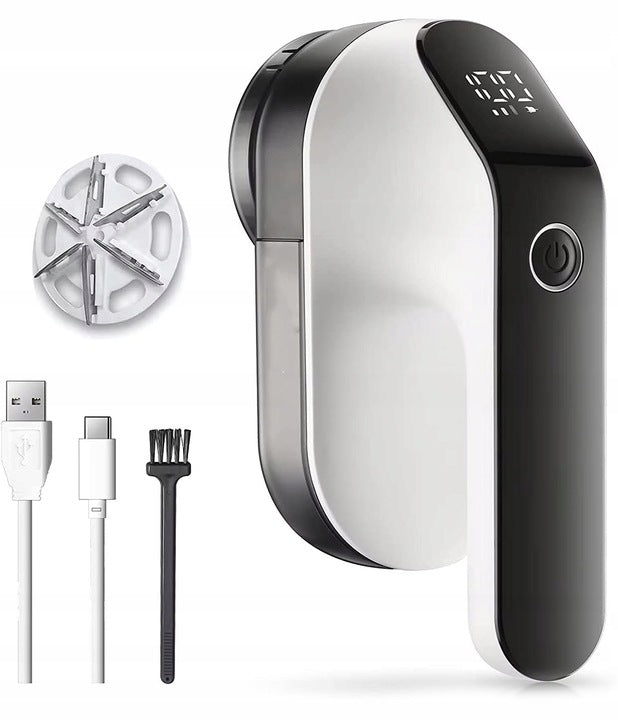 Aparat de curatat scame, 3 trepte, afisaj LCD, incarcare USB, pentru toate tipurile de tesaturi