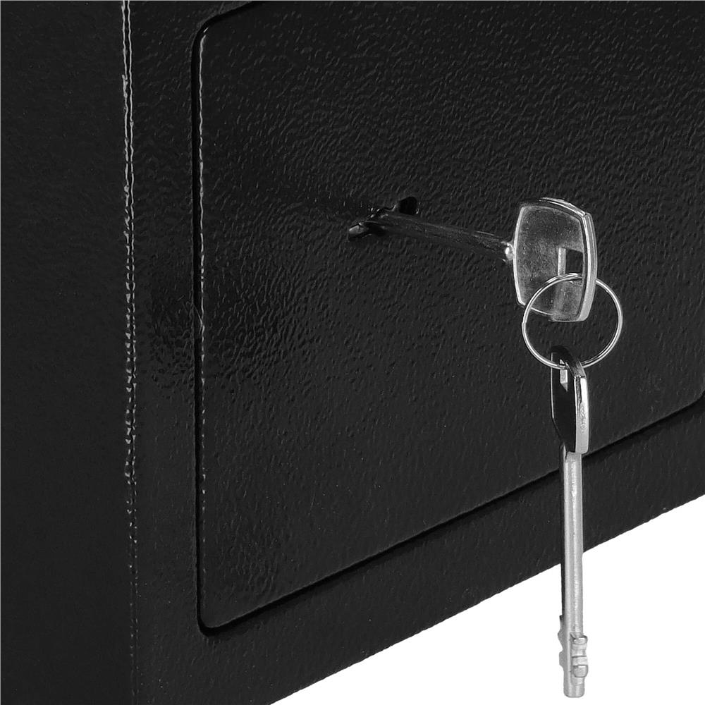 Seif standard cu cheie, 170x230x170 mm, Otel, Negru