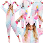 Pijama tip salopeta pentru dama, model unicorn, marime S